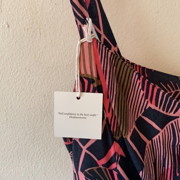 Hinge Pink Blue Floral Abstract Mini Dress, Size Small, NWT - Picture 5 of 11